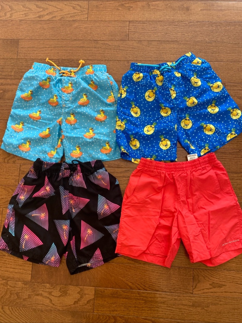 Kids Bright Red Swim Shorts - Size 10/12 Mesh Lined EUC